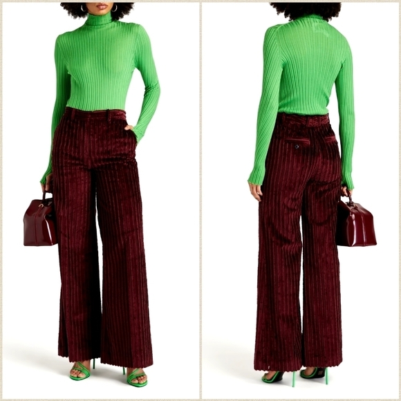 Victoria Beckham Pants - VICTORIA BECKHAM 70s Cotton-Corduroy Wide-leg Pants